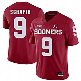 Oklahoma Sooners 9 Tanner Schafer Red College Football Jersey Dzhi,baseball caps,new era cap wholesale,wholesale hats